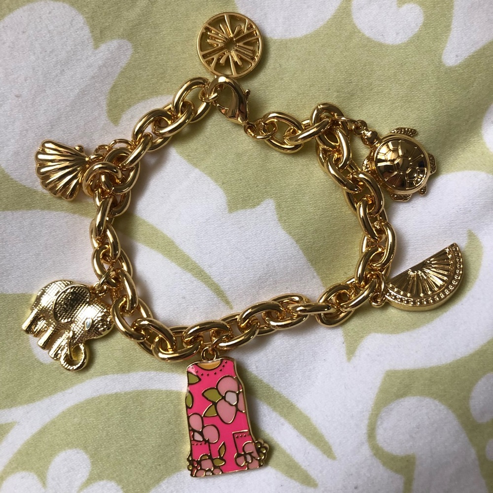 Lilly Pulitzer gold charm bracelet NWOT